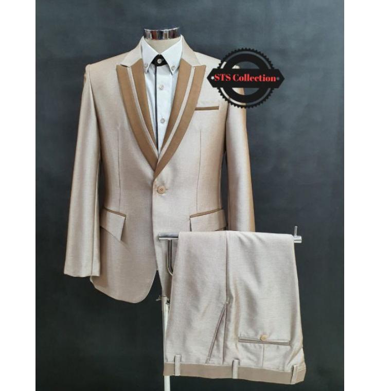 [ART. 435846] Jas Wedding pria mocca muda / coksu / beige / Jas nikah pria modern mocca / Jas mocca 