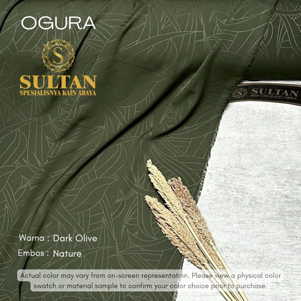 50CM EMBOS NATURE OGURA DARK OLIVE KAIN ABAYA SULTAN