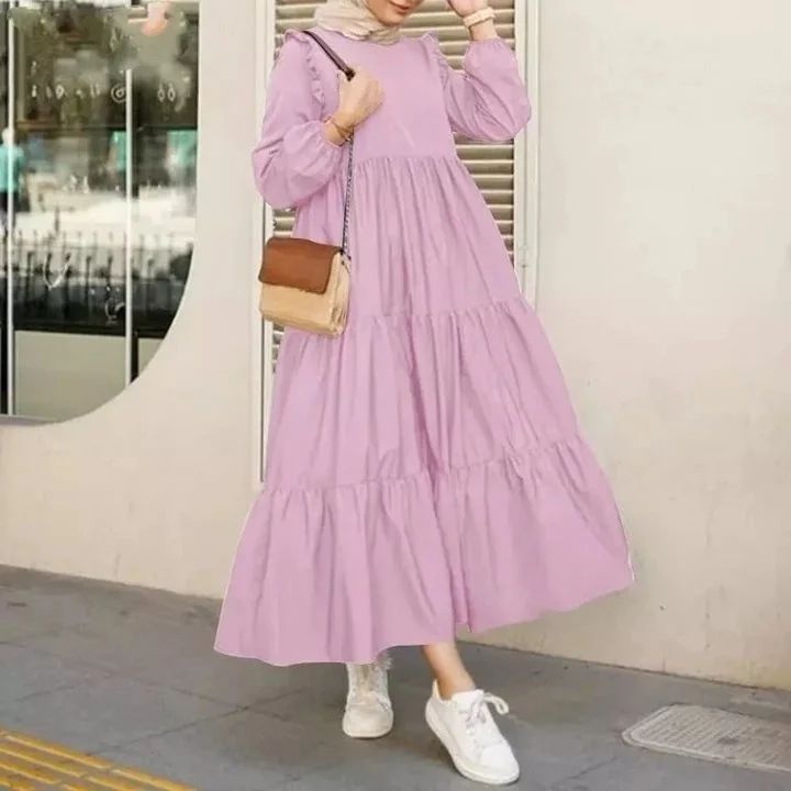 CELINEE MIDI DRESS BAHAN CRINKLE AIRFLOW MOTIF POLOS LD 100 - 120 CM MIDI DRESS LEBARAN TERBARU 2023 KEKINIAN DRESS KOREAN STYLE MUSLIM MIDI JUMBO CRINKLE