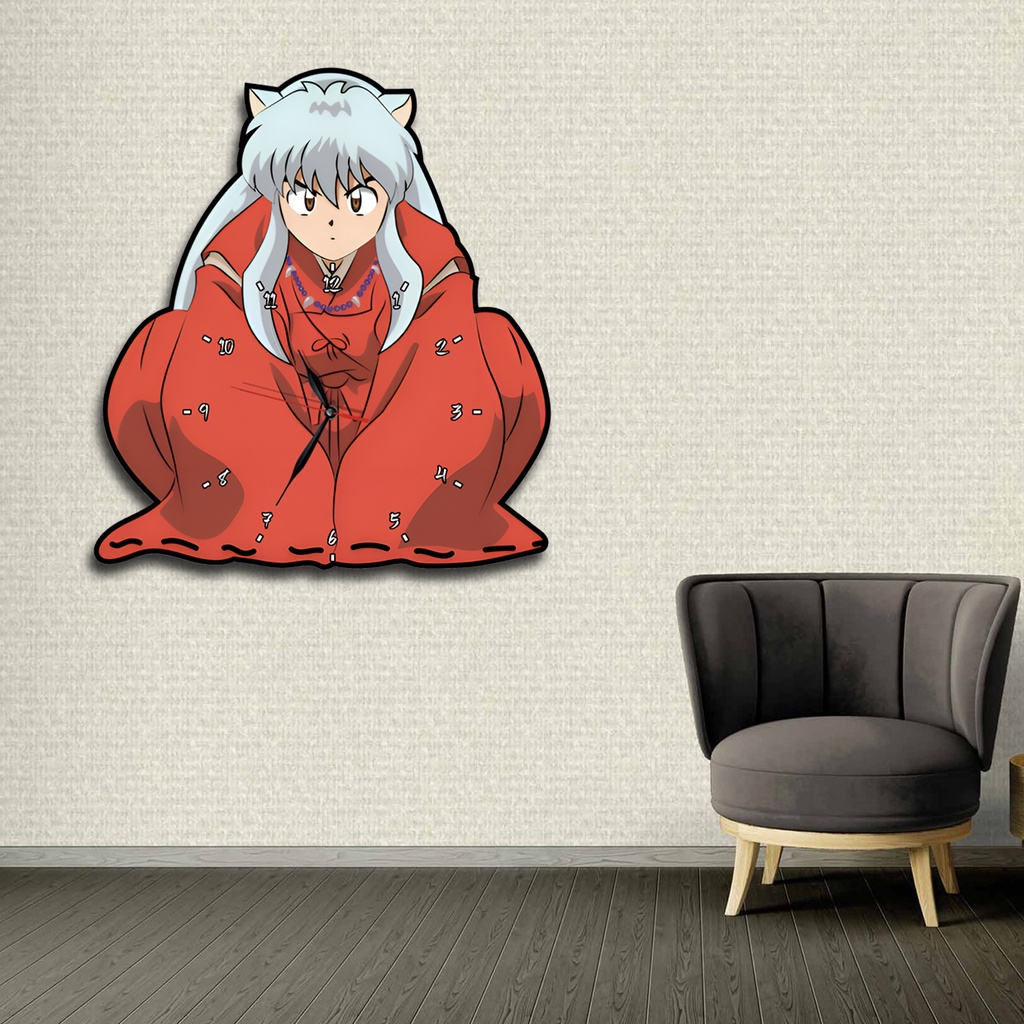 Jam Dinding Pola Unik Design Inuyasha Special Edition Free Vintage Box + Baterai rajadekorofficial