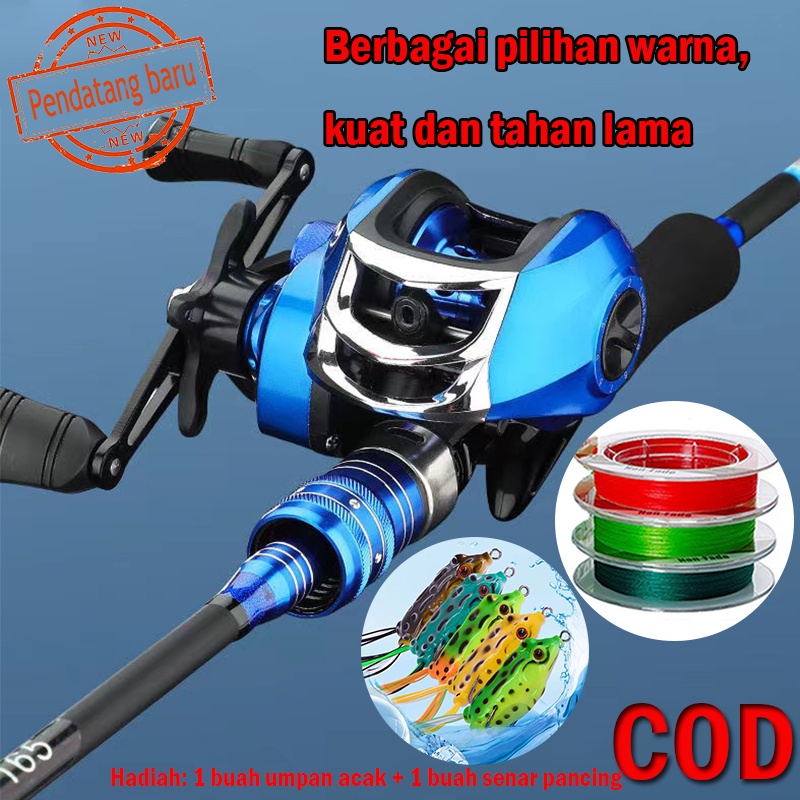 Joran Pancing Set 1.65m 1.8m 2.1m oran Pancing Carbon Fiber Spinning Fishing Rod 18+1BB Rasio Gear 7.2: 1 Max Drag 5KG-8KG Metal Untuk Reel Magnetik Baitcasting Reel