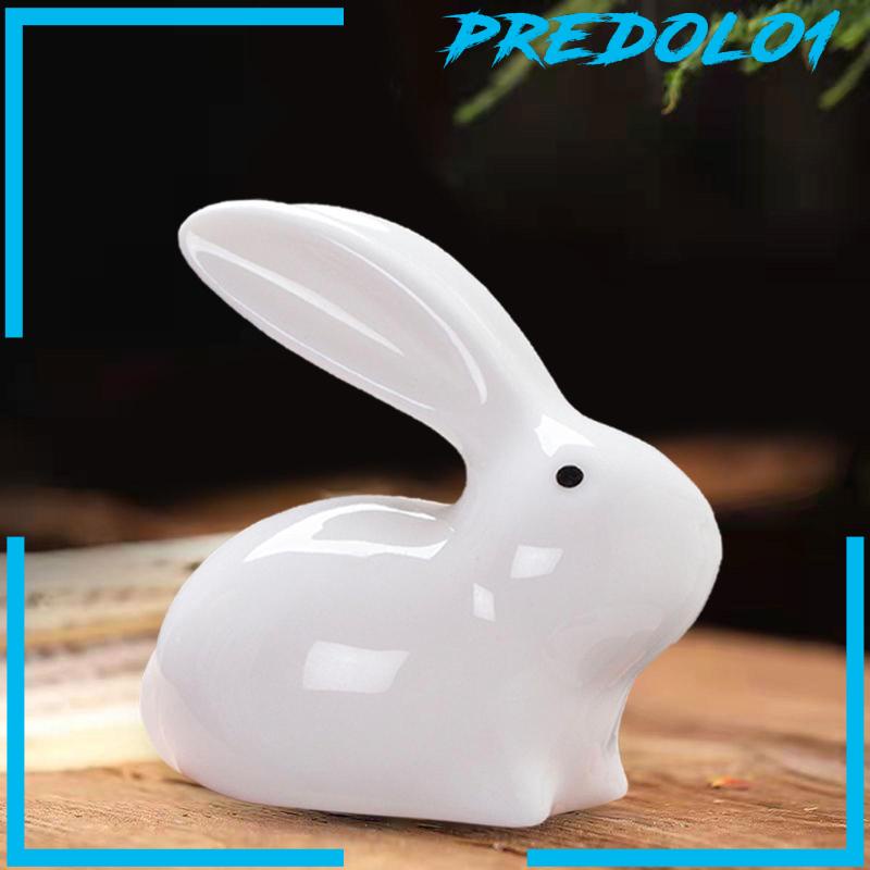 [Predolo1] Patung Ornamen Patung Kelinci Porselen Patung Kelinci Keramik Untuk Meja Toko