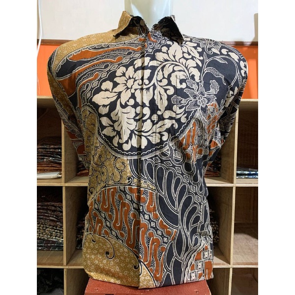 Atasan Kemeja Batik Pria Dewasa Lengan Panjang Bahan Katun Halus Baju Kondangan Kerja Pakaian Pria Premium Termurah