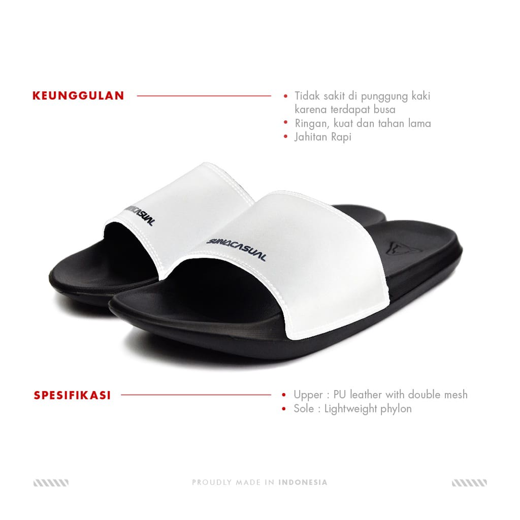 Sun Casual - Core 1 / C1 White | Slippers Slide | Sandal Pria