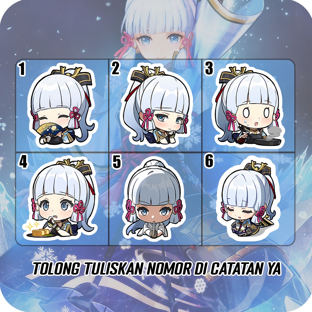 Stiker Glossy Ayaka Genshin Impact, Sticker Anime Untuk di HP, Laptop, Helm, Motor dll