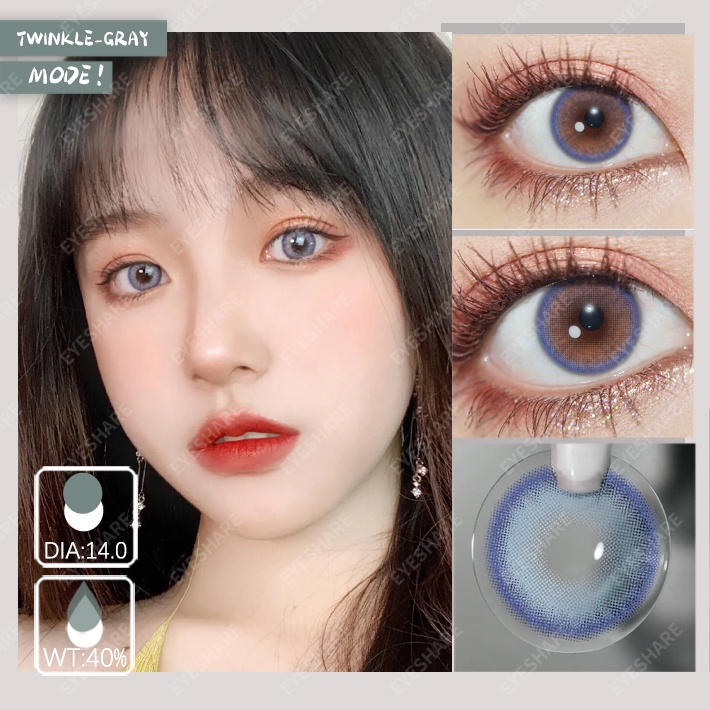 （COD）TWINKLE 1 pasang lensa kontak warna diameter 14MMsoftlenssoftlens matasoftlens mata korea