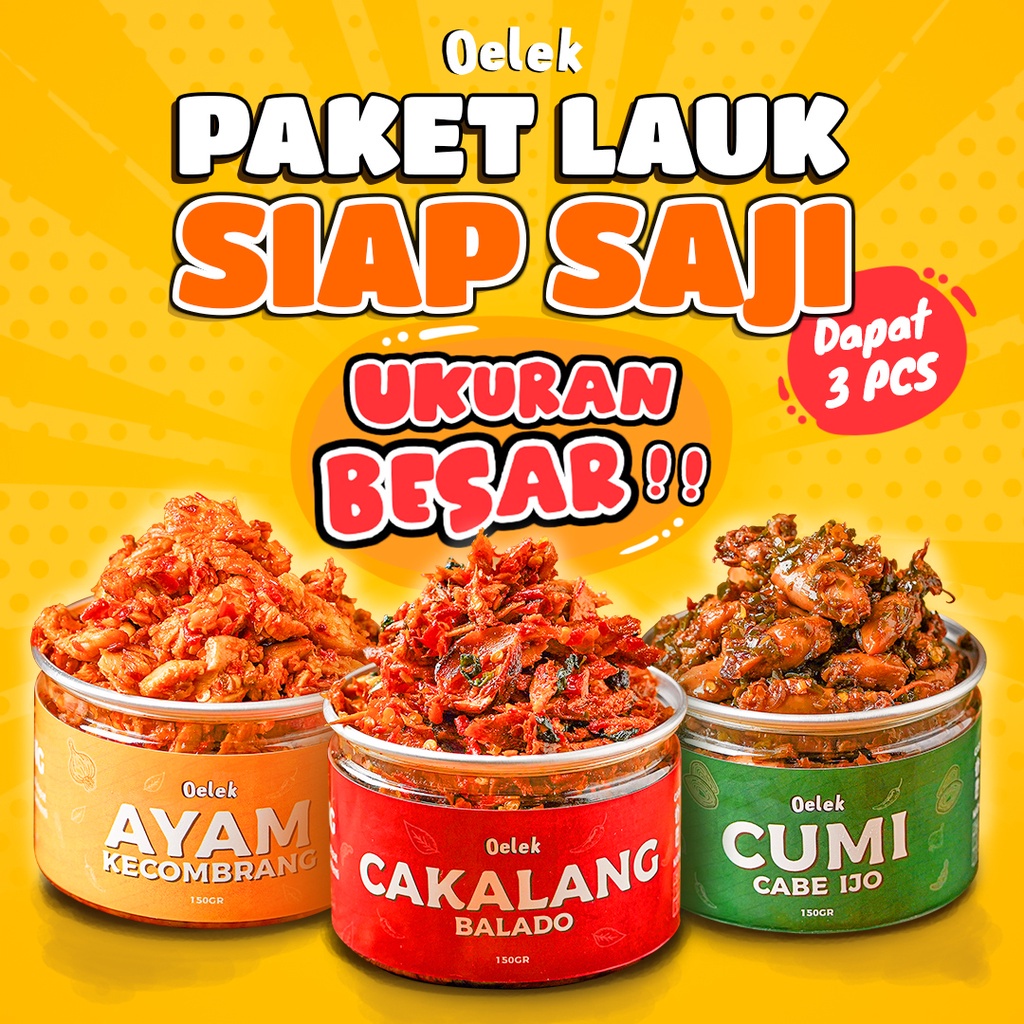 

Paket Lauk Siap Saji / Cumi Cabe Ijo / Ayam Kecombrang /