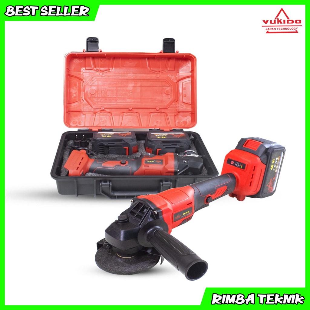 YUKIDO Mesin Gerinda Cordless Brushless 2 baterai 48 volt