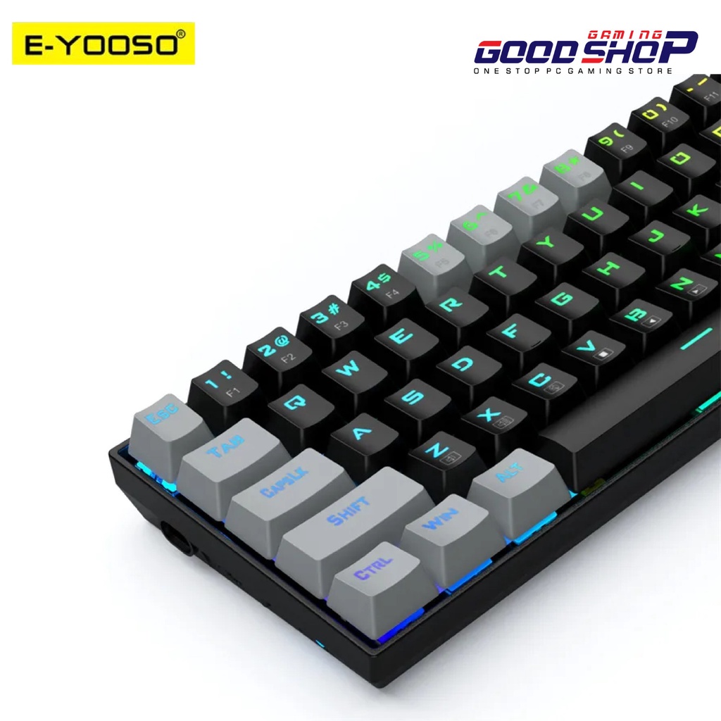 E-YOOSO HOTSWAP MECHANICAL GAMING KEYBOARD 87% BLACK KEYCAPS - Z-66