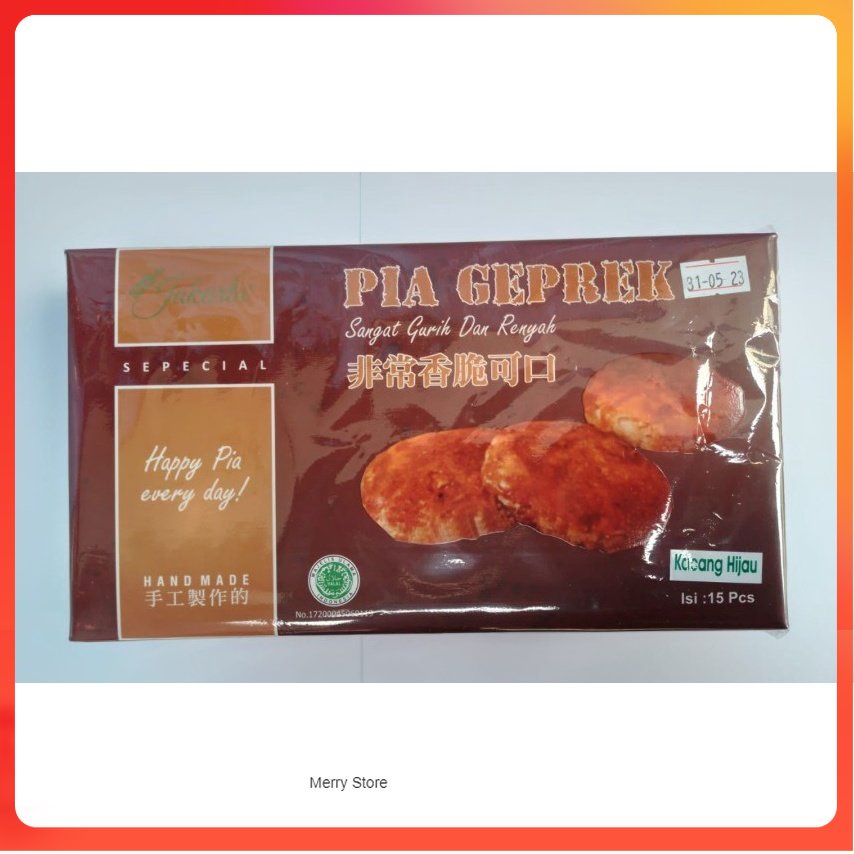 

WMK MS Kue Kering Biskuit Pia Geprek Just In Jakarta Oleh-Oleh Khas Jakarta - Isi 15 Pia