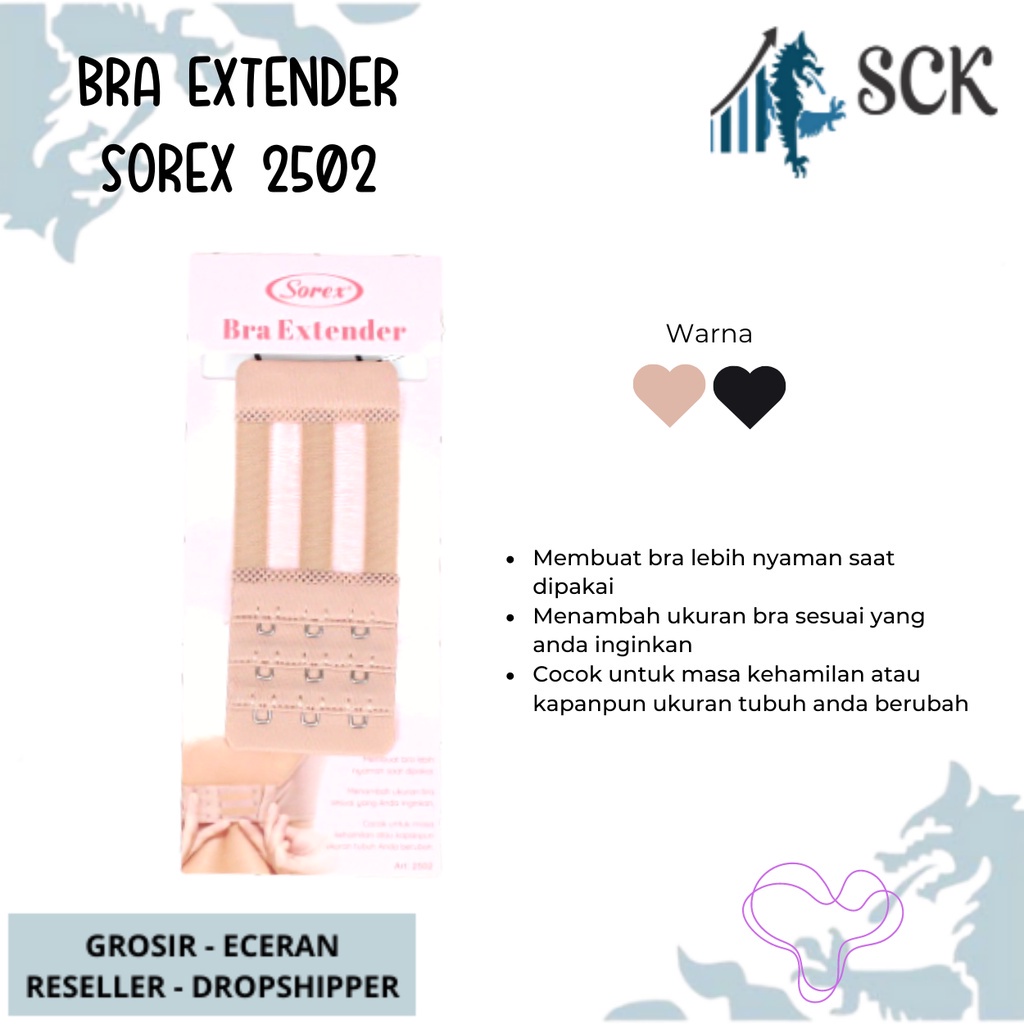 [ISI 3] BH Extender Sambungan Kait Bh Sorex 2501 2502 2503 Kait 3 Susun 2 Panjang / Pakaian Dalam Wanita SOREX