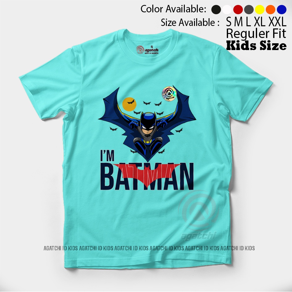 Baju Kaos Atasan Anak Laki - Laki Agatchi Motif Batman V2