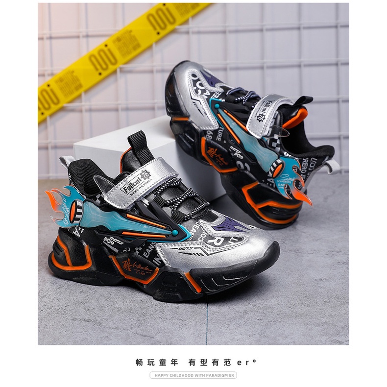 2023SH2157 Sepatu sneakers sport olahraga sayap fire api kasual premium anak sol empuk dan ringan lentur untuk anak usia 4 tahun sd dewasa size 28 - 39