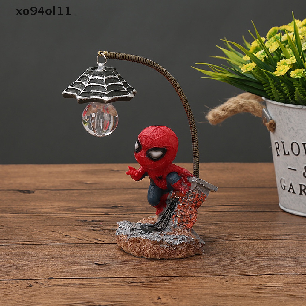 Xo Spiderman Anime Kartun Figure Boneka Anak Super Hero Spider Man Lampu Malam Mainan Anak Hadiah Dekorasi Rumah Hiasan OL