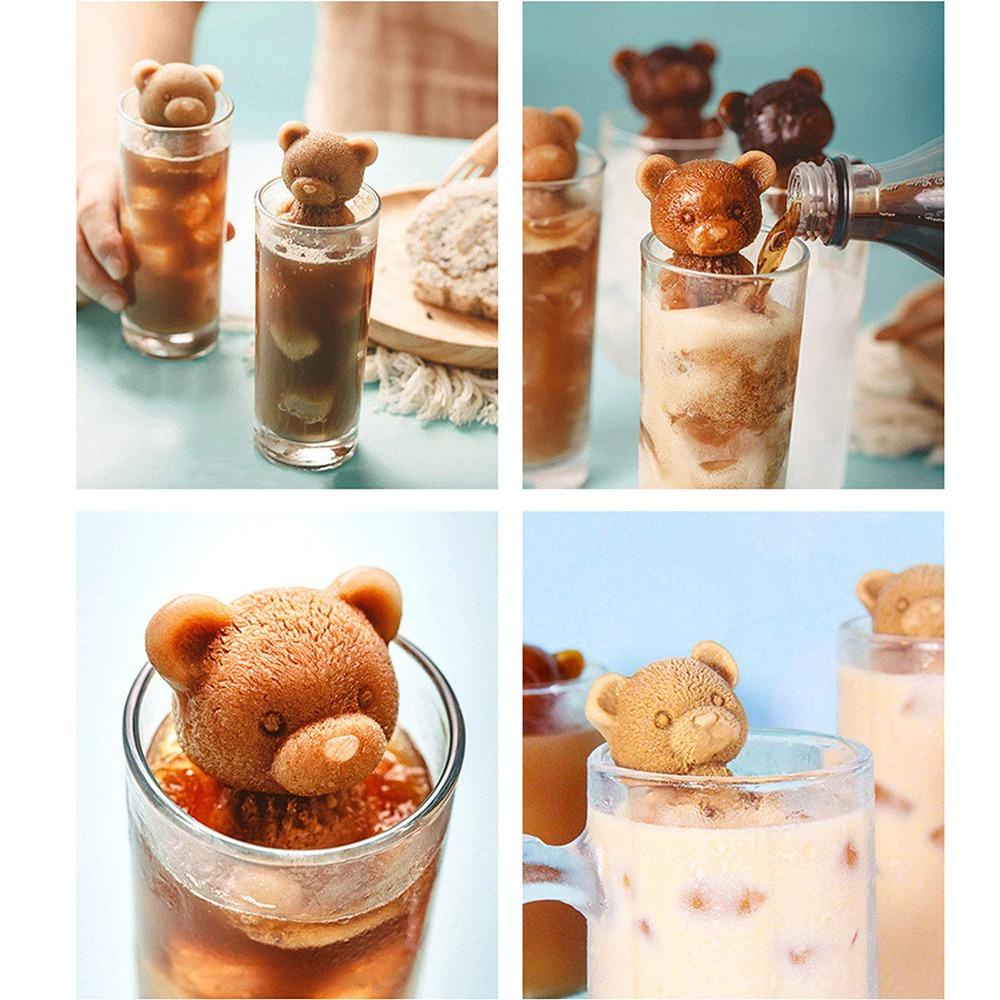 Solighter Bear IceCube Mold Reusable Bars Coffee Ice Mold Cetakan Es Krim Tanpa Bau Bentuk Es Batu