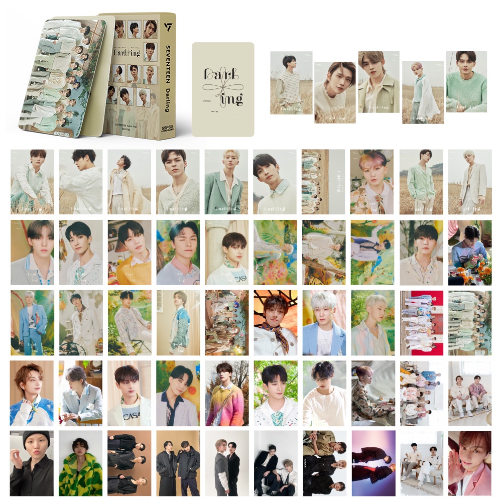 55pcs/box SEVENTEEN Dar+ling Photocards2022 Album Ke 4 FACE THE SUN Lomo Kartu Sayang Kpop Postcards