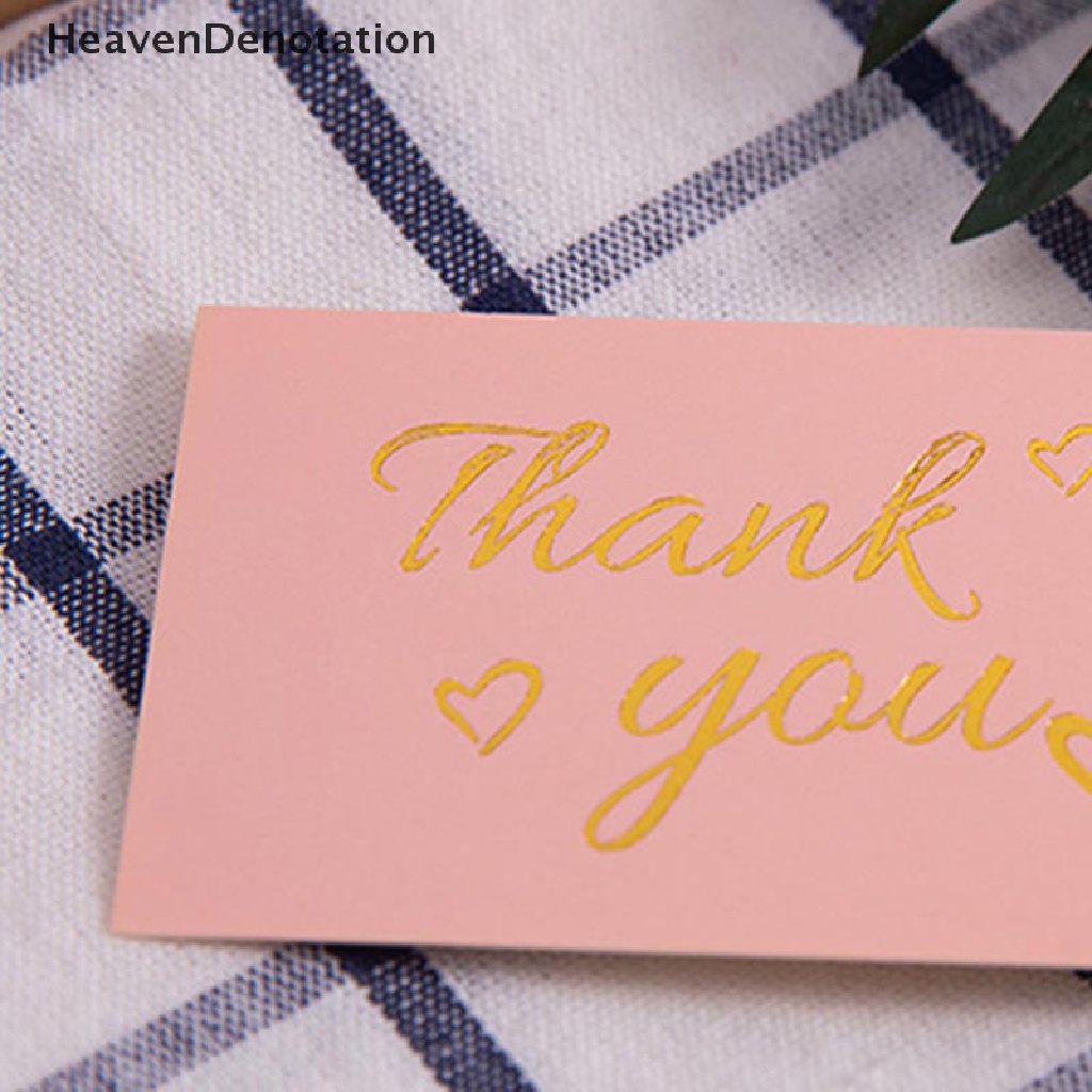 [HeavenDenotation] 50pcs Pink Terima Kasih Untuk Pesanan Anda Kartu Nama Gift Business Greeg Card HDV