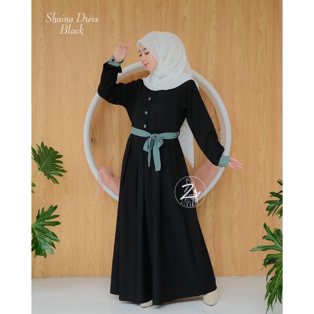 shaina dress gamis itycrepe premium By Zr terbaru