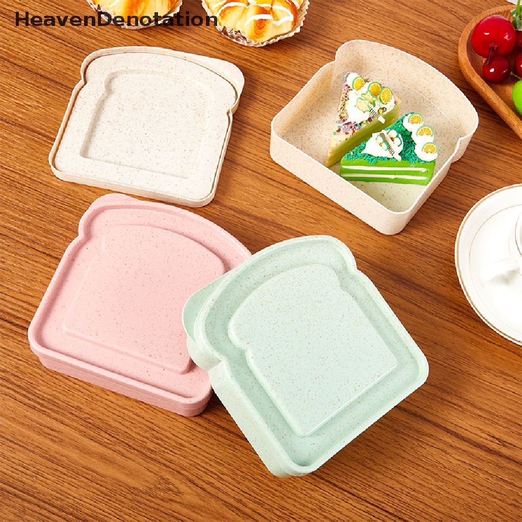 [HeavenDenotation] 1pc Wadah Sandwich Plastik Dengan Tutup Reusable Food Storage Lunch Box HDV