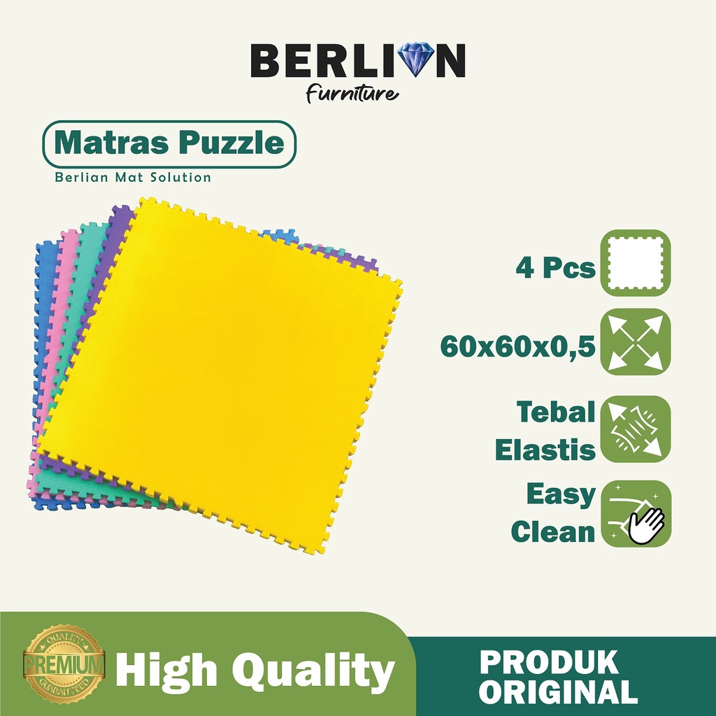 Matras Puzzle  60 x 60 Tbl 0,5 Cm isi 4 Pcs / Alas Lantai / Playmat / Tikar / Karpet  / Alas Bermain anak