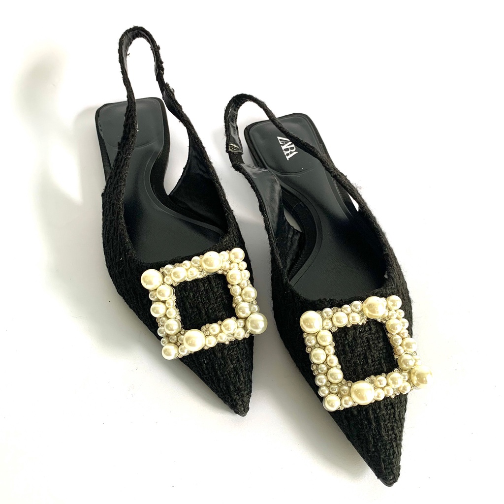 [7.7 Boombastis Sale⚡] - SEPATU WANITA FLAT SHOES MUTIARA ZS506 PEARL PREMIUM IMPORT