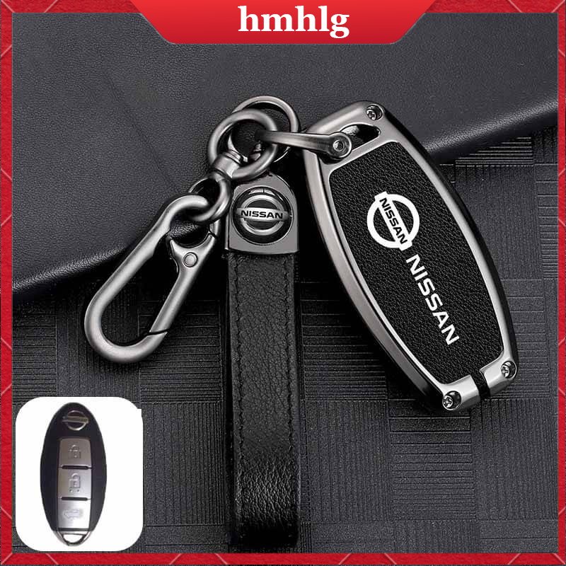 [Tersedia] Cover Casing Kunci Mobil Kulit Zinc Alloy Nissan All-New Almera Turbo Sylphy X-Trail Keyless 3tombol Keyless Remote Casing