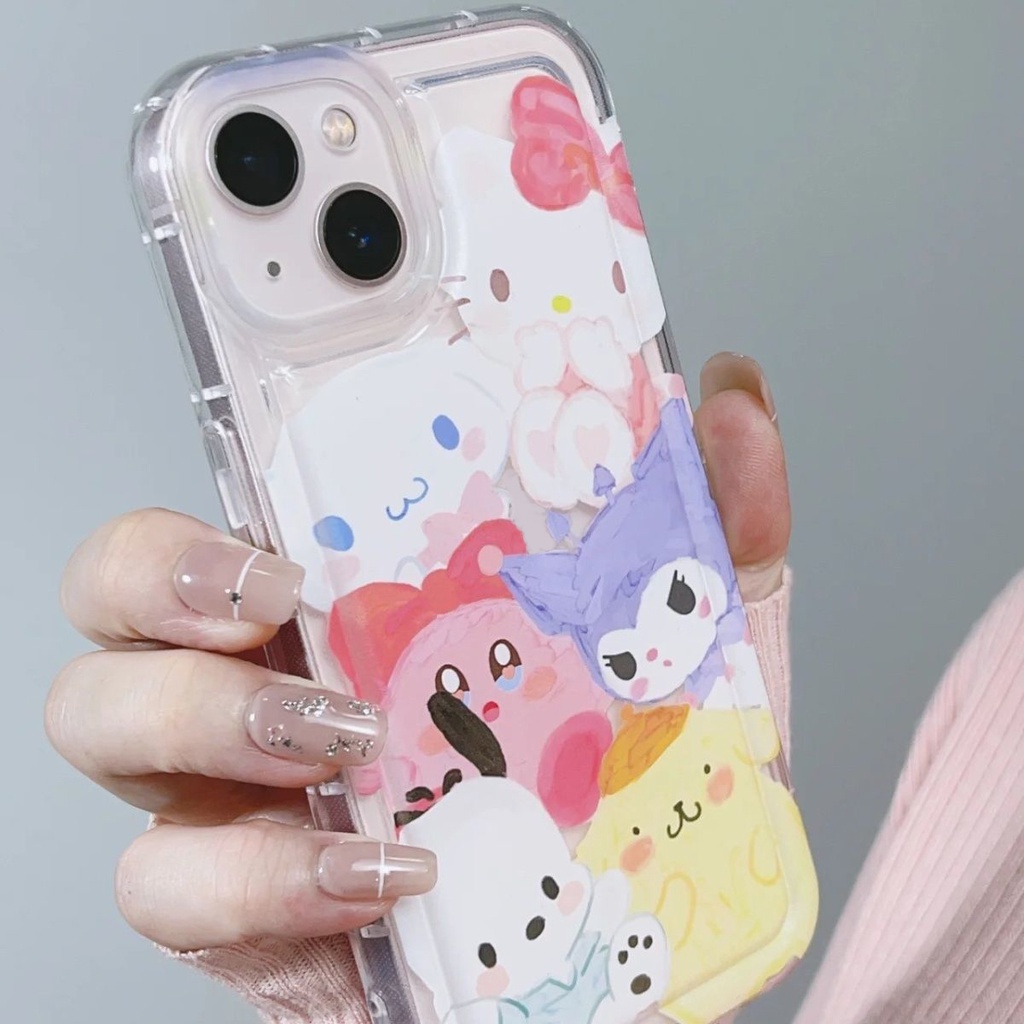 IPHONE Casing Ponsel Lembut Lucu Kompatibel Untuk Iphone14 13 11 12 Pro XS Max X XR 7 8 Plus Casing Transparan TPU Silikon Shockproof Cover