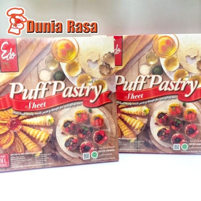 

Edo puff Pastry Sheet 750gr (Gojek/Grab Only)