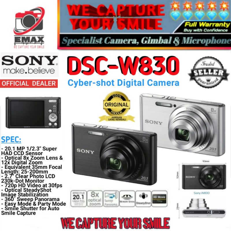 SONY Cyber-Shot DSC-W830 / DSC-W810 Camera Pocket Sony W830 W810 Cyber Shot W 830 810 ZEISS Lens Kam
