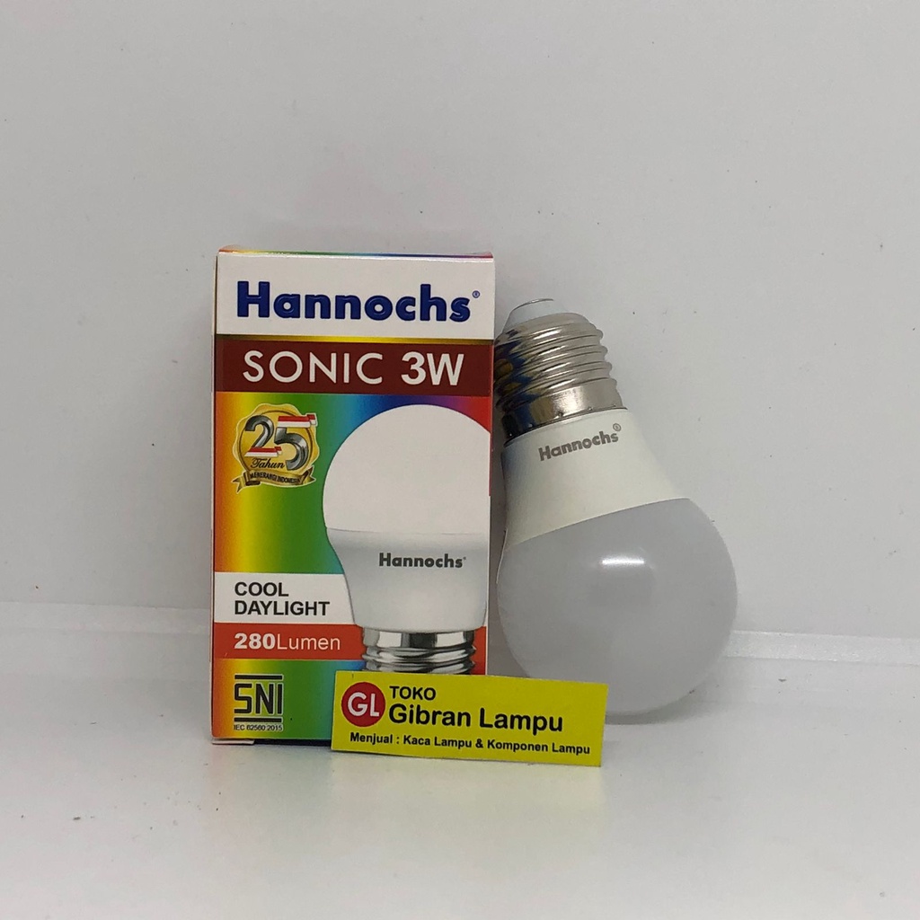 Lampu LED Hannochs Sonic Watt Kecil 3w 5w 7w 9w 12w 15w - LED Bulb Hannochs Cahaya Putih Daylight