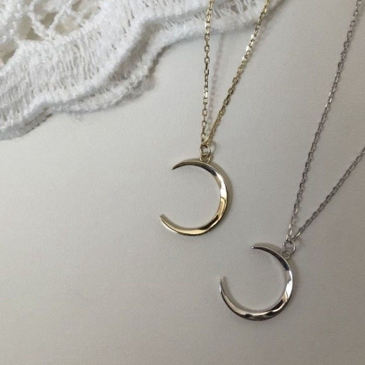 Wanita Sederhana Bulan Manis Liontin Kalung Pesona Kalung Choker Necklace Elegan Temperamen Sabit Klavikula Kalung Gadis Rantai Kalung Wanita