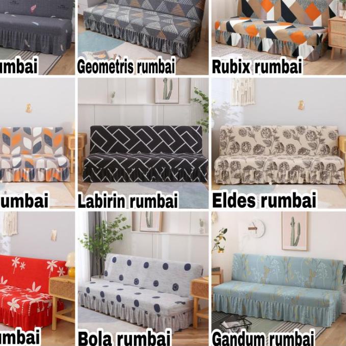 ❀ Cover sofa bed INFORMA,GOTHAM,IVARO elastis Sarung RUMBAI penutup sofa bed ❁