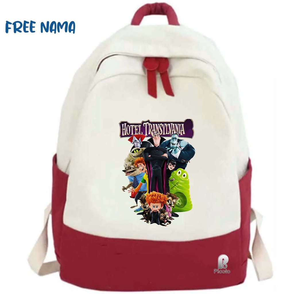 TAS RANSEL BACKPACK ANAK SEKOLAH MOTIF KARTUN HOTEL TRANSYLVANIA UNISEX (FREE NAMA)