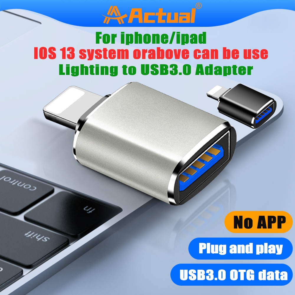 Actual【COD】OTG iPhone Lightning To USB 3.0 Converter Adapter/ OTG iPhone
