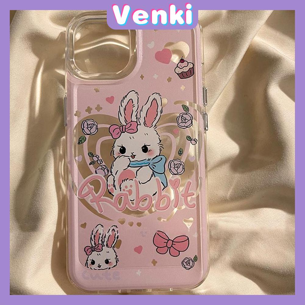 Case For iPhone 11 Soft TPU Transparent Space Case Cute Cartoon Rabbit Case Plating Buttons Camera Protection Shockproof For iPhone 14 13 12 11 Plus Pro Max 6 7 8 Plus XR XS