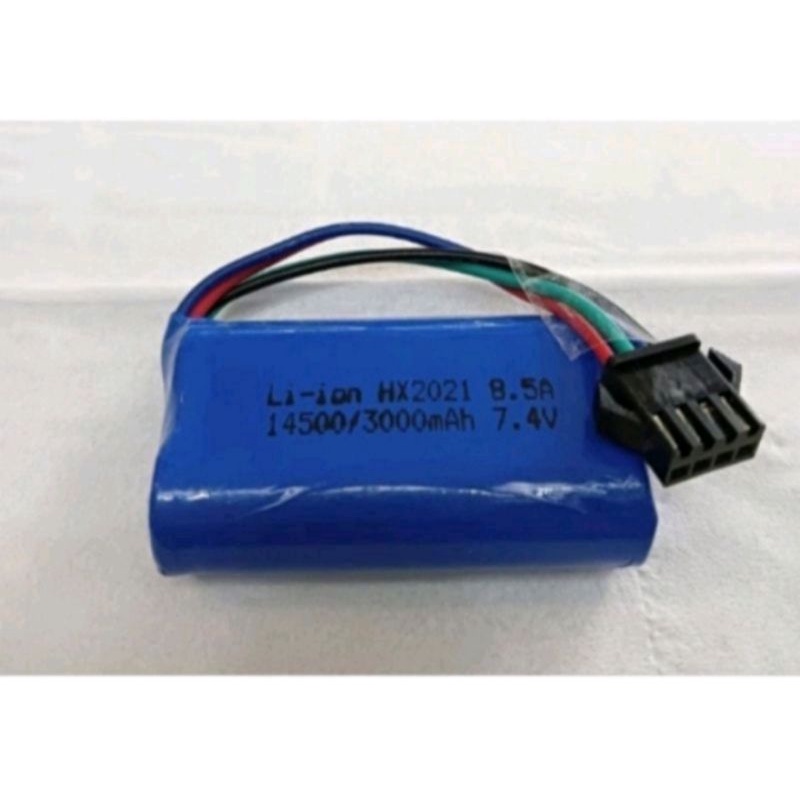 Baterai Rc 2 3000 mAh 7.4 V Kabel 4 Pin Soket Hitam Untuk ukuran batreai AA Untuk Baterai Mobil