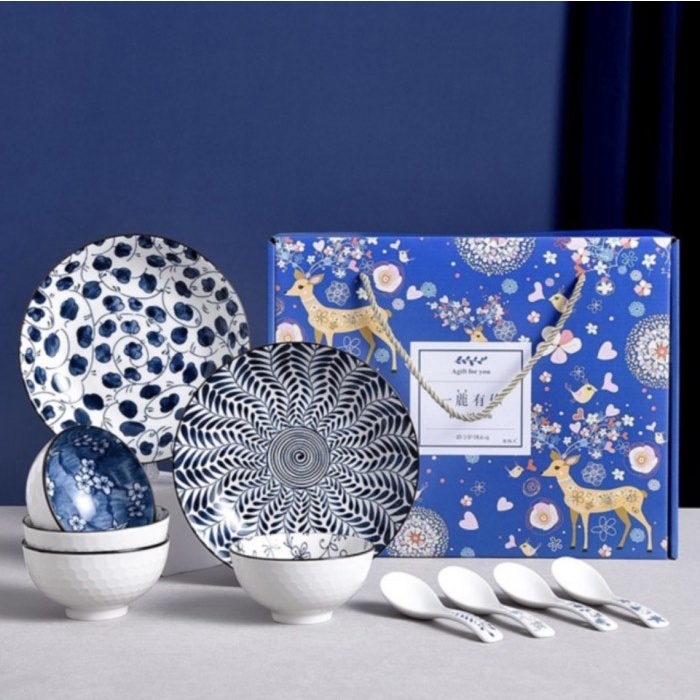 

Wedding Gift Set Ceramic Plate Bowl Hampers Lebaran Natal Kado Ultah 099