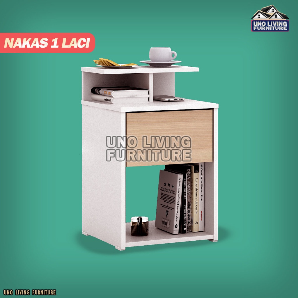 MEJA NAKAS MINI NAKAS 1L KINGDOM NAKAS 1 LACI BEDSIDE TABLE MEJA KAMAR TIDUR MINIMALIS MEJA NAKAS MINIMALIS