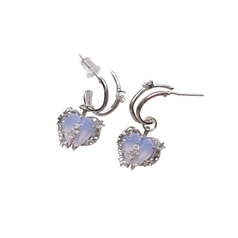 Cinta Hati Zirkon Anting Aksesoris Kepribadian Retro