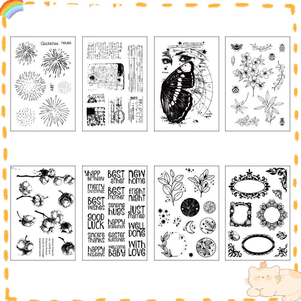 Solighter Silikon Seal Tangan Akun DIY Leaves Diary Dekorasi Reusable Soft Stamp