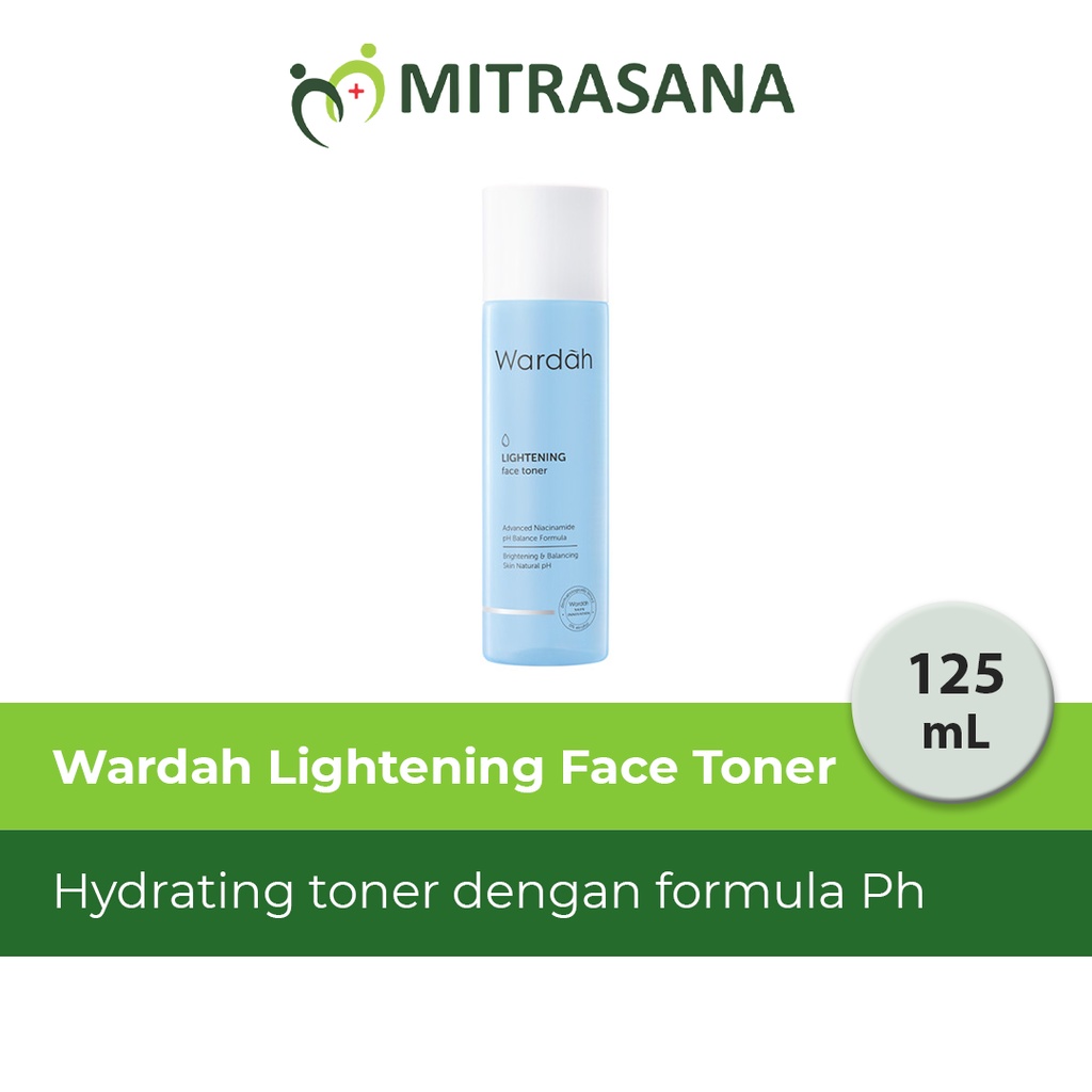 Wardah Lightening Face Toner 125 ml -Hydrating toner dengan formula pH balance, Advanced Niacinamide