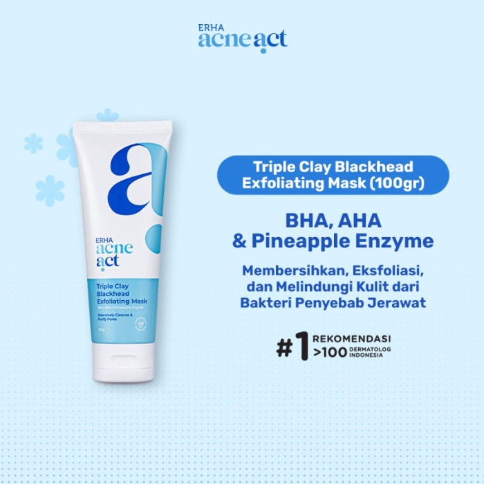 ERHA AcneAct Triple Clay Blackhead Exfoliating Mask 100gr