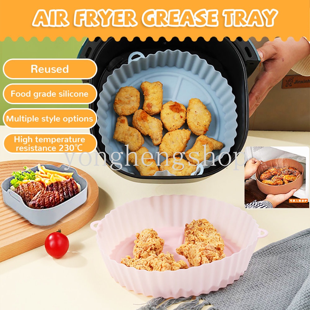 Loyang Pizza / Ayam Goreng / Air Fryer Bentuk Bulat Bahan Silikon Anti Lengket Reusable