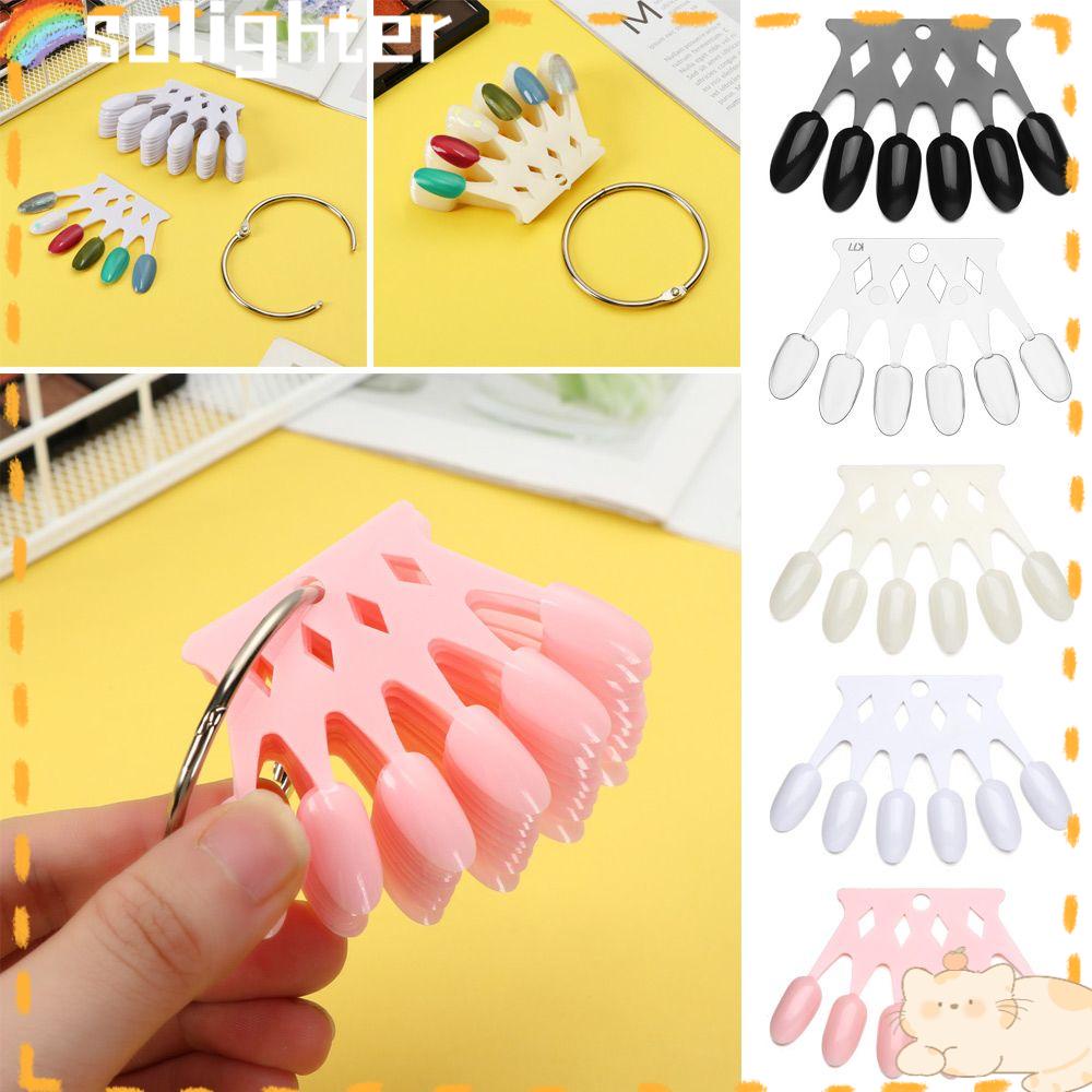 Solighter Nail Tips Kartu Warna Manicure Tools Gesper Cincin Menunjukkan Rak Papan Latihan