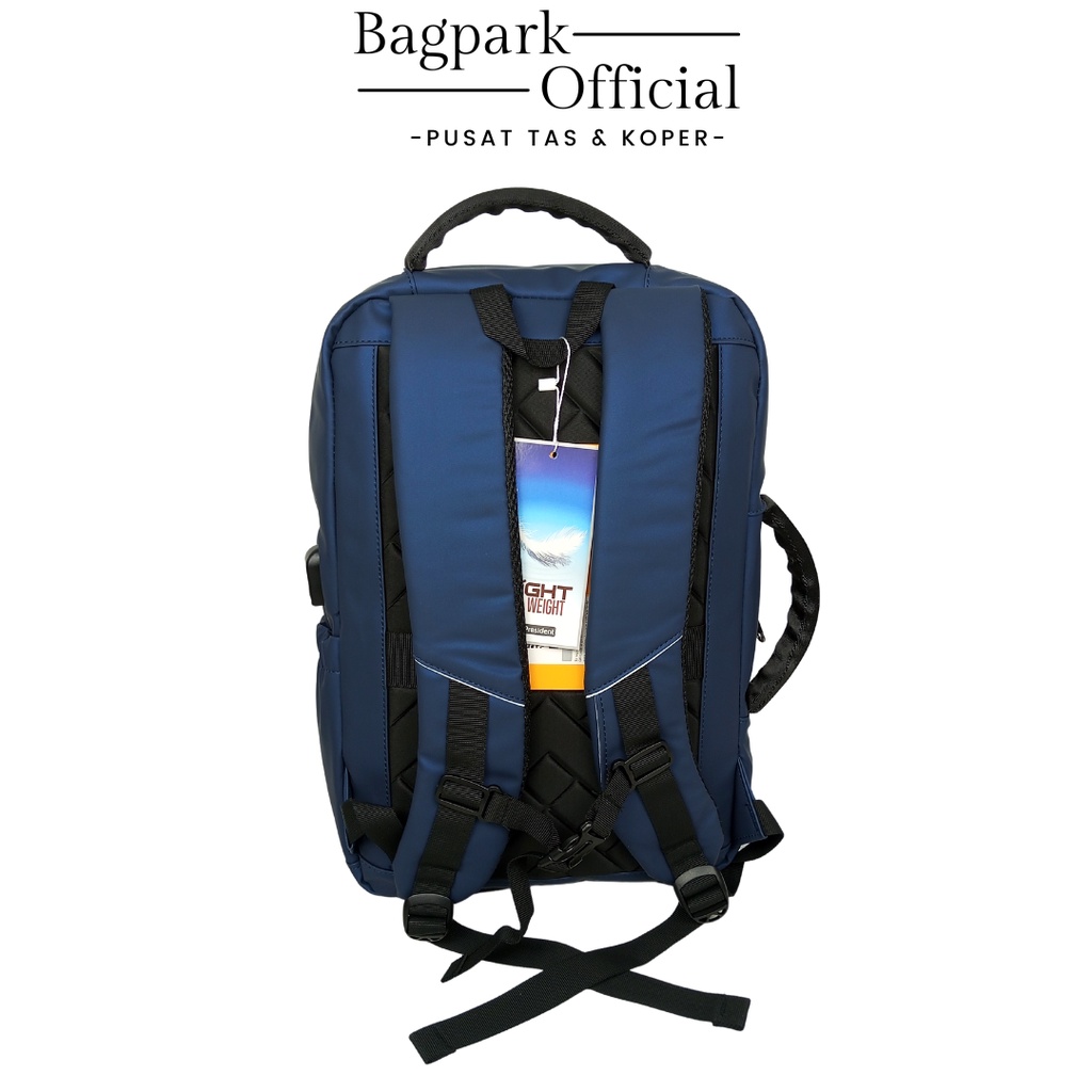 Tas Ransel Pria President Tahan Air Tas Backpack Laptop President Tas Cowok Tas Kerja Ransel Laptop Free Rain Cover USB Terbaru