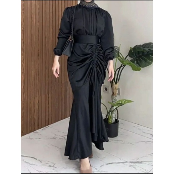 Silk Vanya Premium Gamis Dress Baju Longdress Wanita Muslim Syari Maxi Pesta Kondangan Wedding Bride