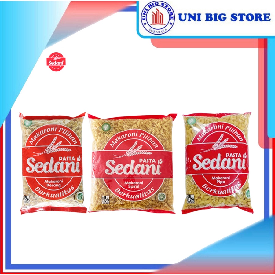 

Sedani Macaroni Pasta 1 kg Makaroni Kerang Spiral Pipa