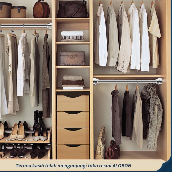 ➩ ALOBON Tiang Gantungan Baju Handuk Tanpa Paku/ Gantung Dinding/ Tembok/ Tiang Horden/ Jemuran Serb
