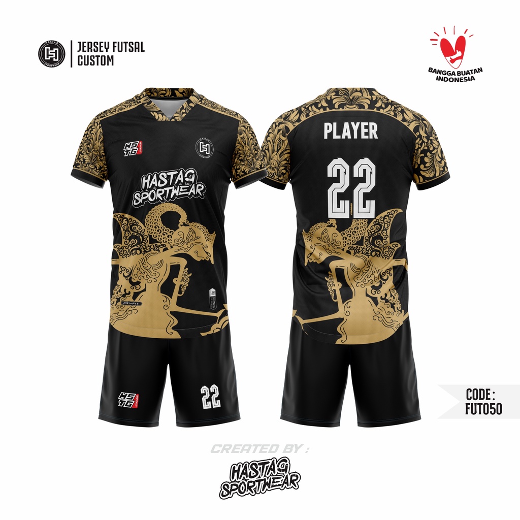 [ BISA SATUAN ]Jersey Baju Futsal Bola Volly Full Printing Custom Design Free Pasang Nama Dan Nomor