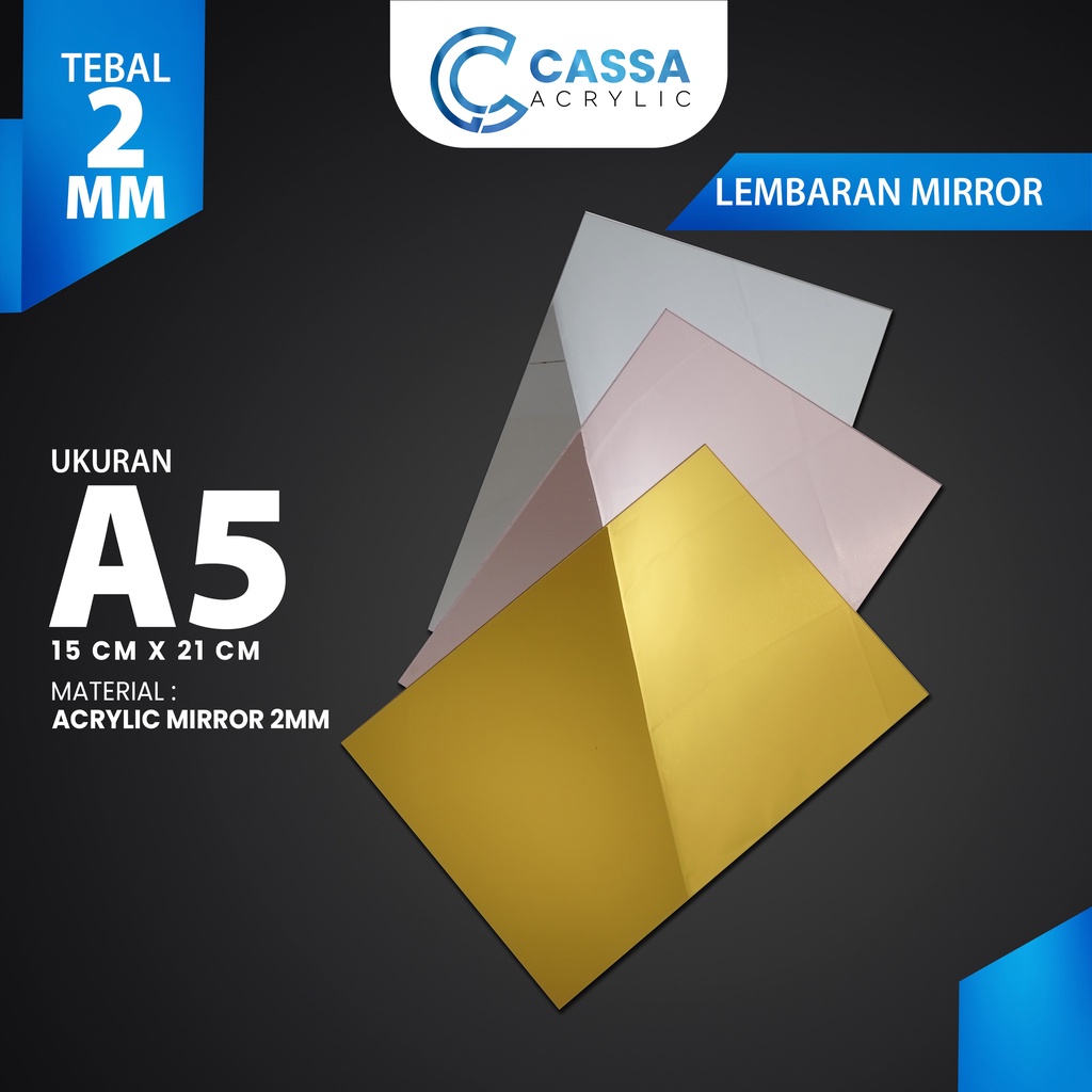 Jual LEMBARAN ACRYLIC / AKRILIK MIRROR A5 2MM GROSIR BERKUALITAS ...